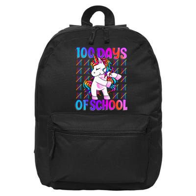 100 Days Of School Unicorn 100 Days Smarter 100th Day 16 in Basic Backpack