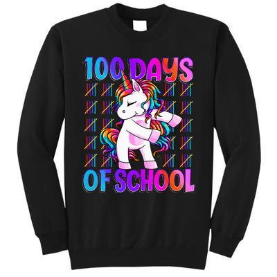 100 Days Of School Unicorn 100 Days Smarter 100th Day Tall Sweatshirt