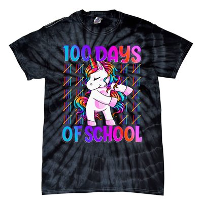 100 Days Of School Unicorn 100 Days Smarter 100th Day Tie-Dye T-Shirt