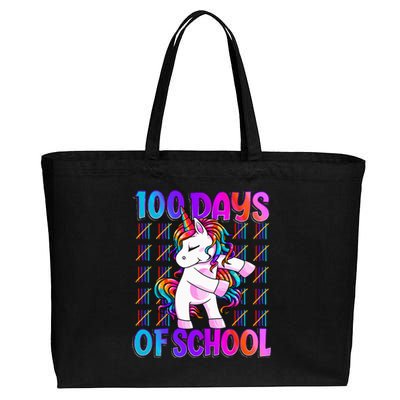 100 Days Of School Unicorn 100 Days Smarter 100th Day Cotton Canvas Jumbo Tote