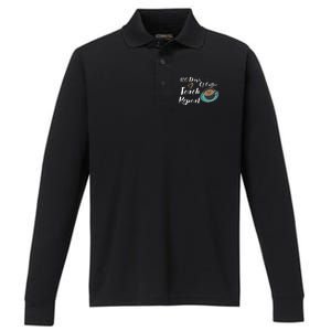 100 Days Of Coffee Teach Repeat Great For Gift Cool Gift Performance Long Sleeve Polo