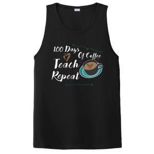 100 Days Of Coffee Teach Repeat Great For Gift Cool Gift PosiCharge Competitor Tank