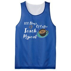 100 Days Of Coffee Teach Repeat Great For Gift Cool Gift Mesh Reversible Basketball Jersey Tank