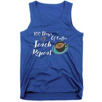 100 Days Of Coffee Teach Repeat Great For Gift Cool Gift Tank Top