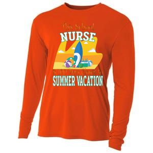 100 Days Of School Nurse Great Gift Funny 100th Day Of School Gift Cooling Performance Long Sleeve Crew