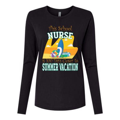 100 Days Of School Nurse Great Gift Funny 100th Day Of School Gift Womens Cotton Relaxed Long Sleeve T-Shirt