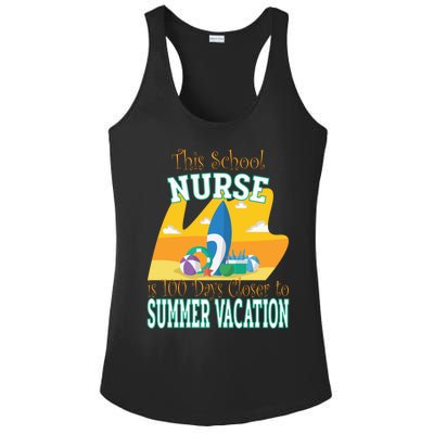 100 Days Of School Nurse Great Gift Funny 100th Day Of School Gift Ladies PosiCharge Competitor Racerback Tank