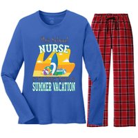 100 Days Of School Nurse Great Gift Funny 100th Day Of School Gift Women's Long Sleeve Flannel Pajama Set 