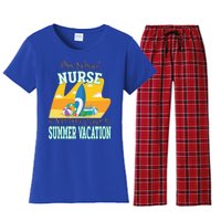 100 Days Of School Nurse Great Gift Funny 100th Day Of School Gift Women's Flannel Pajama Set