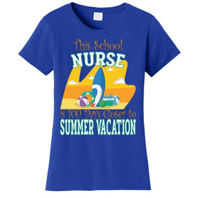 100 Days Of School Nurse Great Gift Funny 100th Day Of School Gift Women's T-Shirt