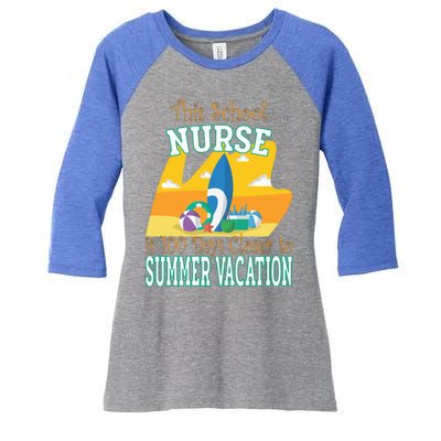 100 Days Of School Nurse Great Gift Funny 100th Day Of School Gift Women's Tri-Blend 3/4-Sleeve Raglan Shirt