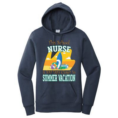 100 Days Of School Nurse Great Gift Funny 100th Day Of School Gift Women's Pullover Hoodie