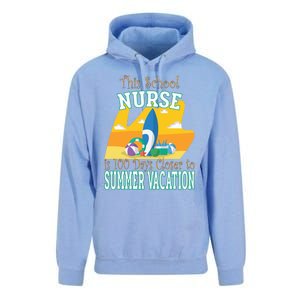 100 Days Of School Nurse Great Gift Funny 100th Day Of School Gift Unisex Surf Hoodie