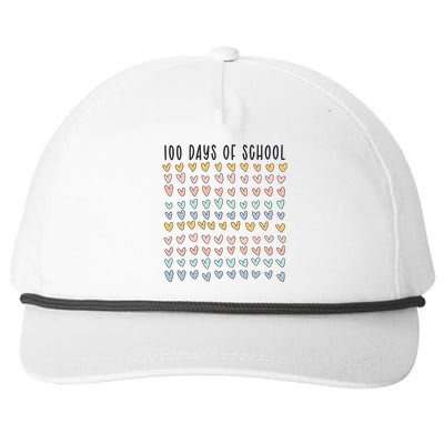 100 Days Of School 100 Days Of Hearts Snapback Five-Panel Rope Hat