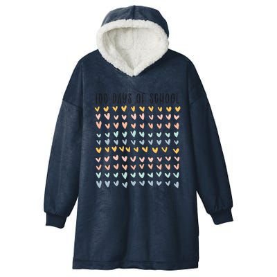 100 Days Of School 100 Days Of Hearts Hooded Wearable Blanket