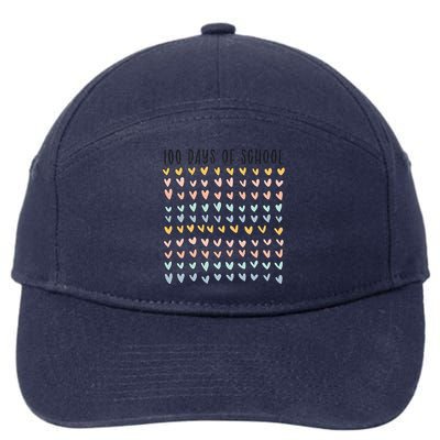 100 Days Of School 100 Days Of Hearts 7-Panel Snapback Hat