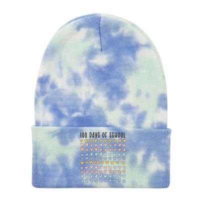 100 Days Of School 100 Days Of Hearts Tie Dye 12in Knit Beanie