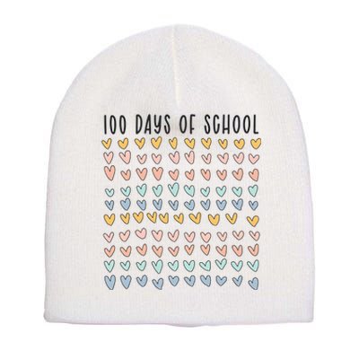 100 Days Of School 100 Days Of Hearts Short Acrylic Beanie