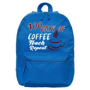 100 Days Of Coffee Teach Repeat Great For Gift 16 in Basic Backpack