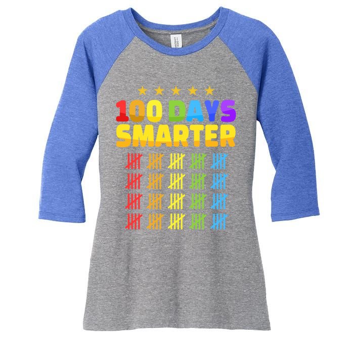 100 Days Of School Smarter For 100th Day Student Teacher Cool Gift Women's Tri-Blend 3/4-Sleeve Raglan Shirt