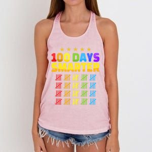 100 Days Of School Smarter For 100th Day Student Teacher Cool Gift Women's Knotted Racerback Tank