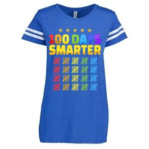 100 Days Of School Smarter For 100th Day Student Teacher Cool Gift Enza Ladies Jersey Football T-Shirt