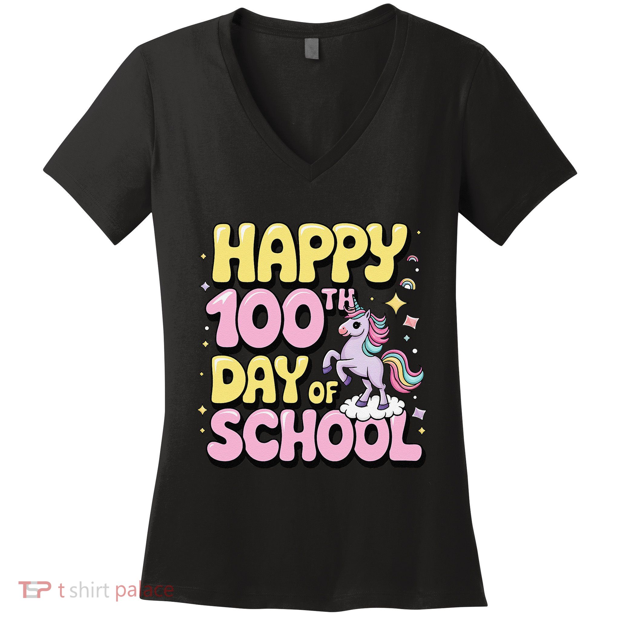 100 Days Of School Costume Teacher Student 100th Day Women's V-Neck T-Shirt