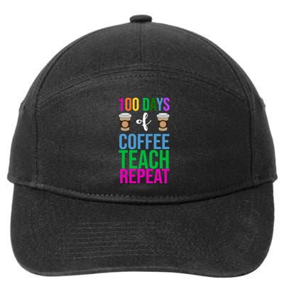 100 Days Of School Coffee Teach Repeat 7-Panel Snapback Hat