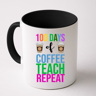 100 Days Of School Coffee Teach Repeat Mug