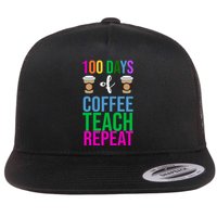 100 Days Of School Coffee Teach Repeat Flatbill Hat
