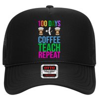100 Days Of School Coffee Teach Repeat Hat