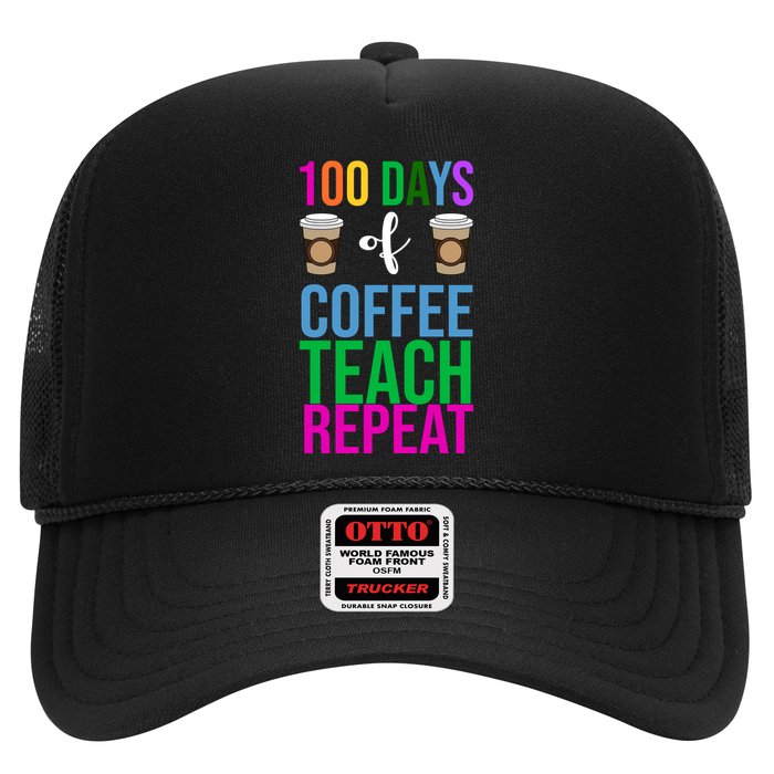 100 Days Of School Coffee Teach Repeat Hat