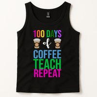 100 Days Of School Coffee Teach Repeat Tank Top