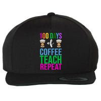 100 Days Of School Coffee Teach Repeat Wool Snapback Cap