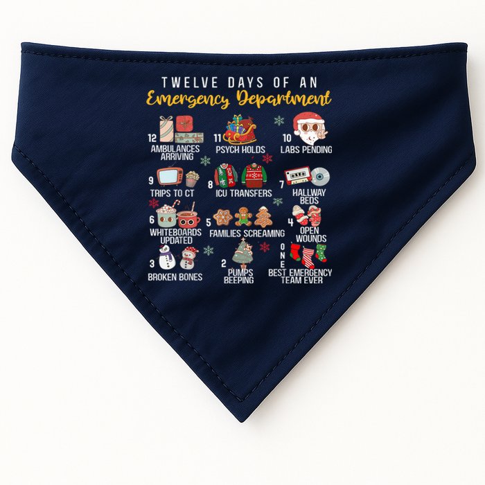 12 Days Of An Emergency Department Er Nurse Christmas USA-Made Doggie Bandana