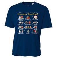 12 Days Of An Emergency Department Er Nurse Christmas Cooling Performance Crew T-Shirt