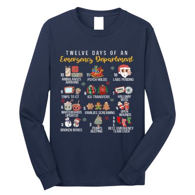 12 Days Of An Emergency Department Er Nurse Christmas Long Sleeve Shirt