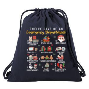 12 Days Of An Emergency Department Er Nurse Christmas Drawstring Bag