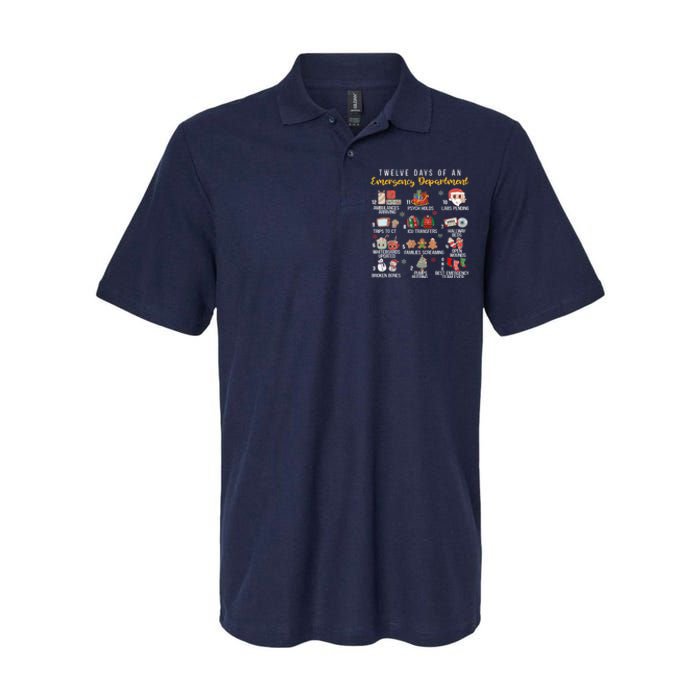 12 Days Of An Emergency Department Er Nurse Christmas Softstyle Adult Sport Polo