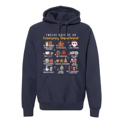 12 Days Of An Emergency Department Er Nurse Christmas Premium Hoodie