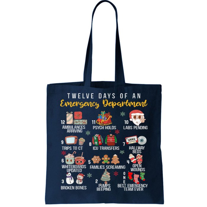 12 Days Of An Emergency Department Er Nurse Christmas Tote Bag