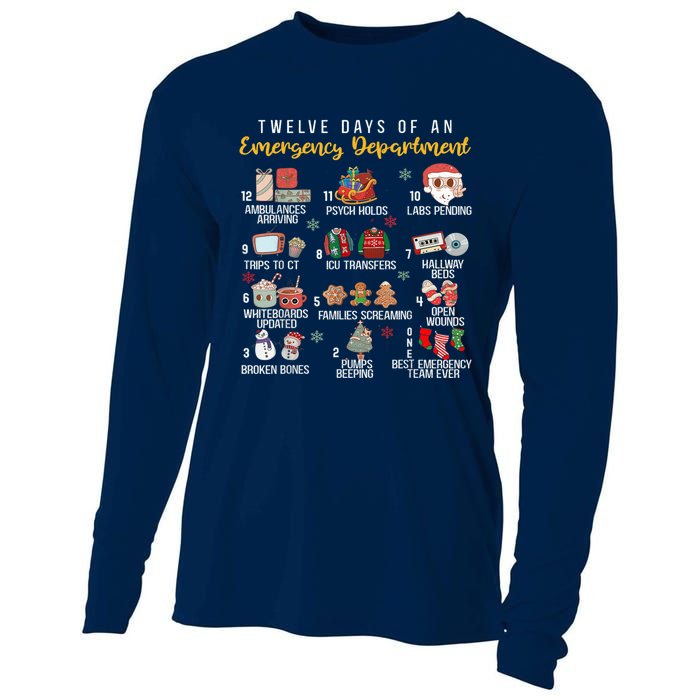 12 Days Of An Emergency Department Er Nurse Christmas Cooling Performance Long Sleeve Crew