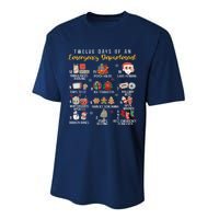 12 Days Of An Emergency Department Er Nurse Christmas Performance Sprint T-Shirt