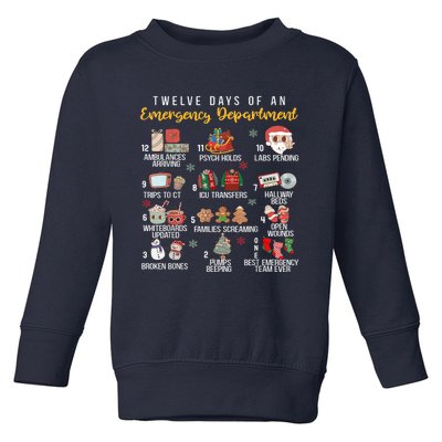 12 Days Of An Emergency Department Er Nurse Christmas Toddler Sweatshirt