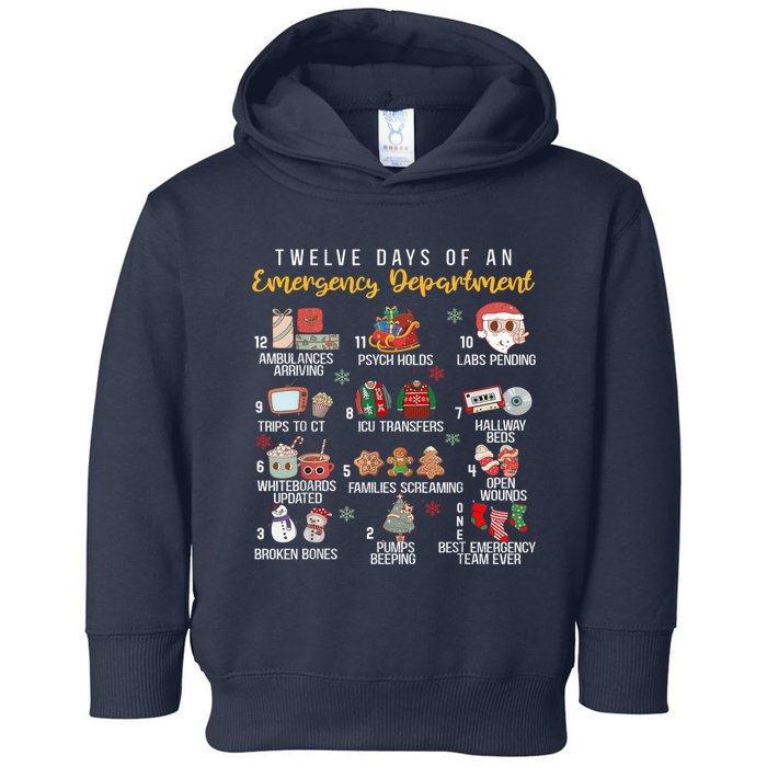 12 Days Of An Emergency Department Er Nurse Christmas Toddler Hoodie