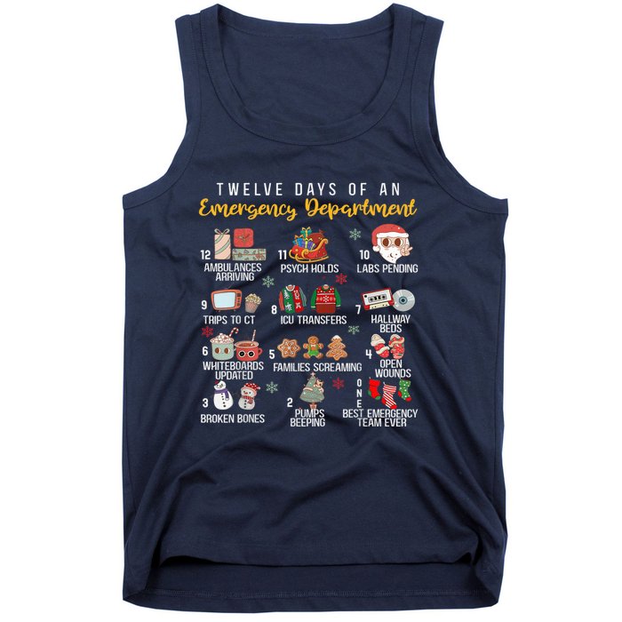 12 Days Of An Emergency Department Er Nurse Christmas Tank Top