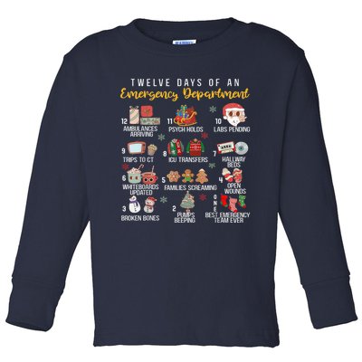 12 Days Of An Emergency Department Er Nurse Christmas Toddler Long Sleeve Shirt