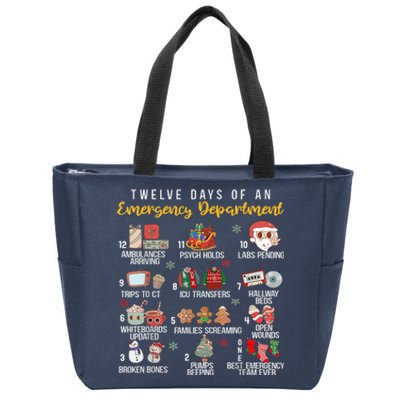 12 Days Of An Emergency Department Er Nurse Christmas Zip Tote Bag