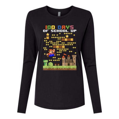 100 Days Of School MariöSüper Gamer Video Game Boys Girls Womens Cotton Relaxed Long Sleeve T-Shirt