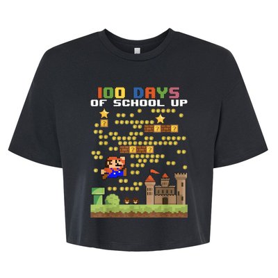 100 Days Of School MariöSüper Gamer Video Game Boys Girls Bella+Canvas Jersey Crop Tee